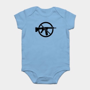 Gun Ban / Prohibition Sign (No Weapons / Peace / Black) Baby Bodysuit